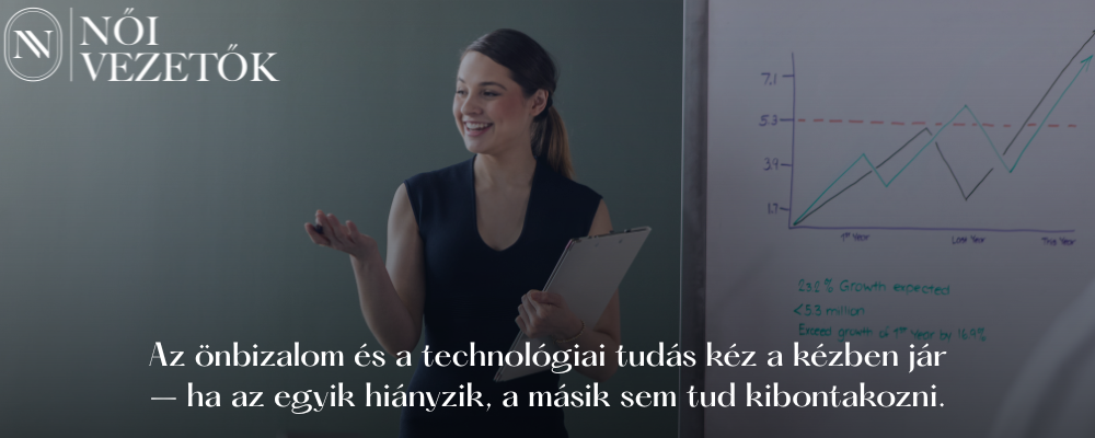 AI kutatás - Az önbizalom és a technológiai tudás kéz a kézben jár – ha az egyik hiányzik, a másik sem tud kibontakozni. - Női Vezetők