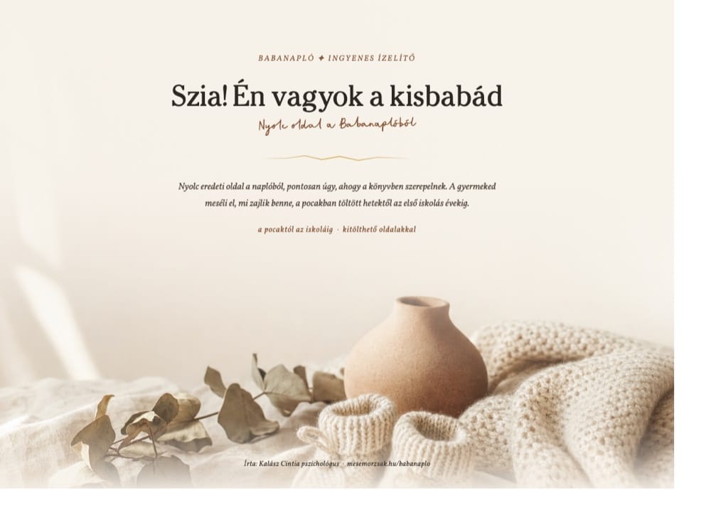 A Babanapló ingyenes ízelítő füzet borítója