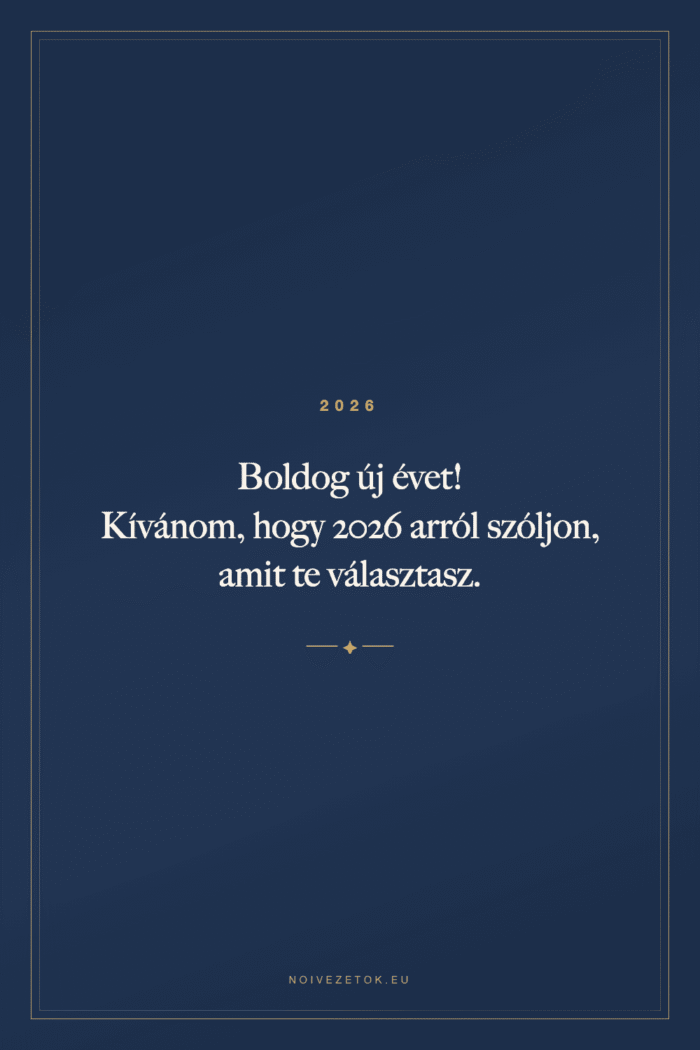 Újévi köszöntő kártya éjkék lapon, arany kerettel